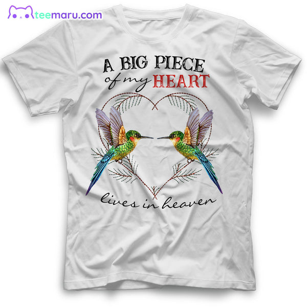 MEBS001 A Big Piece Of My Heart Hummingbird Memorial T-Shirt