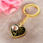 Golden Hummingbird God Has You HNLVBC0025 Personalized Memorial Heart Keychain