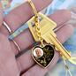 Golden Hummingbird God Has You HNLVBC0025 Personalized Memorial Heart Keychain