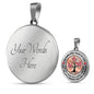 My Mind Still Talks To You Butterfly Orange Pink Circle Tree Of Life PT0045 Luxury Necklace with Back Engraving