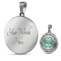 KT0060 My Mind Still Talks To You Green Butterflies Heart Love Infinity Luxury Necklace with Back Engraving
