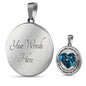 TM0002 My Mind Still Talks To You Blue Butterfly Broken Heart Luxury Necklace with Back Engraving