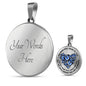 My Mind Still Talks To You Blue Butterflies Heart Shape 020520VTC09 Luxury Necklace with Back Engraving