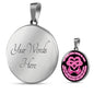 KT0059 My Mind Still Talks To You Pink Butterflies Heart Love Infinity 2 Luxury Necklace with Back Engraving