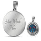 VT0032 My Mind Still Talks To You Cardinal Bird Tree Of Life Blue Background Luxury Necklace with Back Engraving