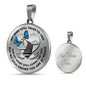 B0713017 My Mind Still Talks To You Blue Butterflies Stair Way To Heaven With Gold Cross Luxury Necklace with Back Engraving