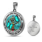AG2008001 My Mind Still Talks To You Turquoise Butterflies Tree Of Life Luxury Necklace with Back Engraving