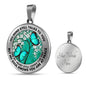 AG2508010 My Mind Still Talks To You Turquoise Butterflies Flower Luxury Necklace with Back Engraving