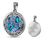 AG2608016 My Mind Still Talks To You Blue Butterflies Flower Luxury Necklace with Back Engraving