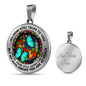 AG2608008 My Mind Still Talks To You Turquoise Butterflies Flower Luxury Necklace with Back Engraving