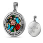 AG2608037 My Mind Still Talks To You Blue Butterflies Flower Luxury Necklace with Back Engraving