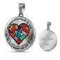 SP0109034 My Mind Still Talks To You Red Cardinals Broken Heart Luxury Necklace with Back Engraving