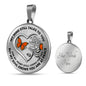 B0708033 My Mind Still Talks To You Orange Butterflies Silver Rose And Heart Shape Luxury Necklace with Back Engraving