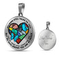 SP0109026 My Mind Still Talks To You Blue Butterflies Broken Heart Luxury Necklace with Back Engraving