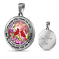 AG2408048 My Mind Still Talks To You Red Cardinals Flower Luxury Necklace with Back Engraving