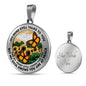 AG2508011 My Mind Still Talks To You Orange Monarch Butterflies Flower Luxury Necklace with Back Engraving