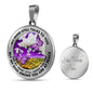AG2508030 My Mind Still Talks To You Purple Butterflies Flower Luxury Necklace with Back Engraving