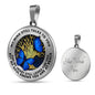 B0706014 My Mind Still Talks To You Blue Butterflies Tree Of Life Luxury Necklace with Back Engraving