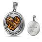 SP0109027 My Mind Still Talks To You Orange Monarch Butterflies Broken Heart Luxury Necklace with Back Engraving