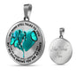 SP0109020 My Mind Still Talks To You Turquoise Butterflies Broken Heart Luxury Necklace with Back Engraving