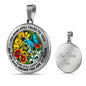 AG2908023 My Mind Still Talks To You Blue Butterflies Flower Luxury Necklace with Back Engraving