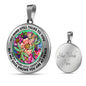 AG2408066 My Mind Still Talks To You Dragonflies Flower Luxury Necklace with Back Engraving