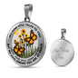 AG2508023 My Mind Still Talks To You Orange Monarch Butterflies Flower Luxury Necklace with Back Engraving
