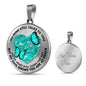 SP0509003 My Mind Still Talks To You Turquoise Butterflies Broken Heart Luxury Necklace with Back Engraving