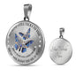 My Mind Still Talks To You Blue Butterflies SP2209015 Luxury Necklace with Back Engraving