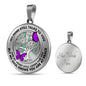 JL2307027 My Mind Purple Butterflies New Family Tree Of Life Luxury Necklace with Back Engraving