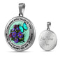 AG2908011 My Mind Still Talks To You Turquoise Butterflies Flower Luxury Necklace with Back Engraving