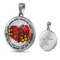 SP0109021 My Mind Still Talks To You Orange Monarch Butterflies Broken Heart And Rose Luxury Necklace with Back Engraving