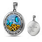 AG2508016 My Mind Still Talks To You Blue Butterflies Flower Luxury Necklace with Back Engraving