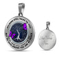 JL2207036 My Mind Purple Butterflies Silver Tree Of Life Luxury Necklace with Back Engraving