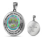 JL1407004 My Mind Still Talks To You Red Dragonfly Opal Silver Tree Of Life Luxury Necklace with Back Engraving
