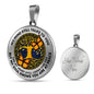 AG0608041 My Mind Still Talks To You Orange Monarch Butterflies Gold Celtic Knot Tree Of Life Luxury Necklace with Back Engraving
