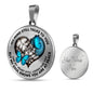 SP0109019 My Mind Still Talks To You Blue Butterflies Broken Heart Luxury Necklace with Back Engraving