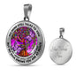 AG2208033 My Mind Still Talks To You Purple Butterflies Tree Of Life Luxury Necklace with Back Engraving