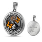 AG0408022 My Mind Still Talks To You Orange Butterflies Black Tree Of Life And Moon Luxury Necklace with Back Engraving
