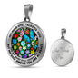 AG2808014 My Mind Still Talks To You Blue Butterflies Flower Luxury Necklace with Back Engraving