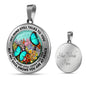 AG2508009 My Mind Still Talks To You Turquoise Butterflies Flower Luxury Necklace with Back Engraving