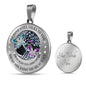 My Mind Still Talks To You Purple And Turquoise Butterflies Tree Of Life SP1909005 Luxury Necklace with Back Engraving