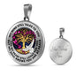 TM0105 My Mind Still Talks To You Dove with Pink Butterflies Tree Of Life Luxury Necklace with Back Engraving