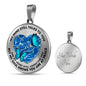 SP0509014 My Mind Still Talks To You Blue Butterflies Broken Heart Luxury Necklace with Back Engraving