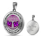 My Mind Still Talks To You Butterfly Purple Tree Of Life PT0015 Luxury Necklace with Back Engraving