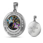 My Mind Still Talks To You Purple And Turquoise Butterflies Titan Tree Of Life SP1909012 Luxury Necklace with Back Engraving