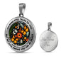 AG2608029 My Mind Still Talks To You Orange Monarch Butterflies Flower Luxury Necklace with Back Engraving