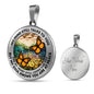 AG2508020 My Mind Still Talks To You Orange Monarch Butterflies Flower Luxury Necklace with Back Engraving