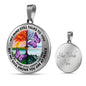 AG2008032 My Mind Still Talks To You Purple Butterflies Four Seasons Tree Of Life Luxury Necklace with Back Engraving