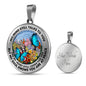 AG2508037 My Mind Still Talks To You Blue Butterflies Flower Luxury Necklace with Back Engraving